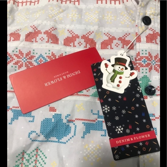 NWT Denim & Flower Mens Christmas Shirt S - Picture 12 of 15